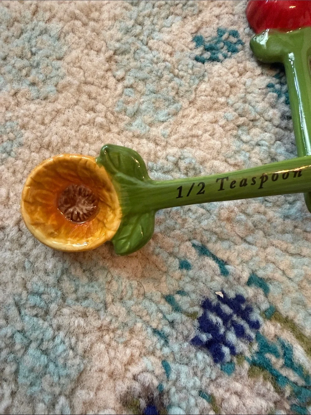 Pier 1 Ceramic Sunflower Measuring Spoon Set - Yellow, Orange, Red